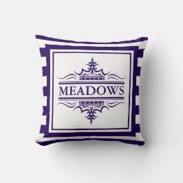 モノグラムネイビーブルーエレガント航海の装飾用クッション クッション