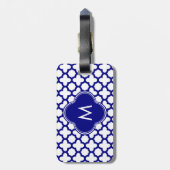 モノグラムネイビーブルークローバーパターン ラゲッジタグ (裏面縦)