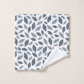 モノグラムネイビーブルーグレー離れの植物性ギフト バスタオルセット (ウォッシュタオル)