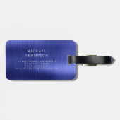 モノグラムネイビーブルーブラシ付きメタリックエレガント ラゲッジタグ (裏面横)