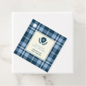 モノグラムネイビーブループレイド男の赤ちゃんシャワーサンキュー フェイバータグ (インサイチュ)