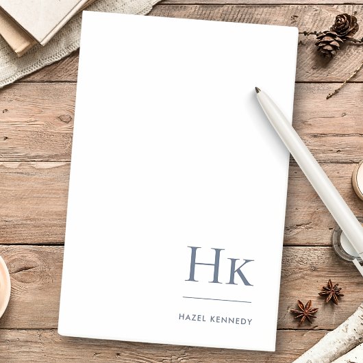 モノグラムネイビーブルーホワイトシンプルモダンミニマル ポストイット