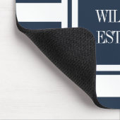 モノグラムネイビーブルーホワイトストライプパーソナライズされた マウスパッド (コーナー)