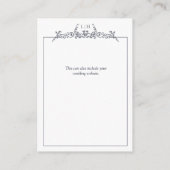 モノグラムネイビーブルー縁どフローラ結婚ズ詳細 エンクロージャーカード (裏面)