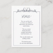 モノグラムネイビーブルー縁どフローラ結婚ズ詳細 エンクロージャーカード (正面)