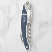 モノグラムネイビーブルー航海のボートいかり ソムリエナイフ (裏面)