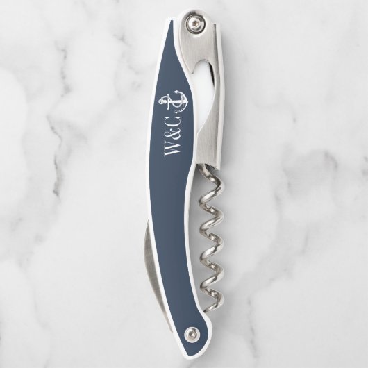 モノグラムネイビーブルー航海のボートいかり ソムリエナイフ (裏面)