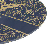 モノグラムネイビーブルー金ゴールドリーフニューリウェズ結婚ズ カッティングボード (角)