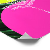 モノグラムネオンアーチトロピカルパーム結婚ツリー ポスター (角)