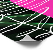 モノグラムネオンアーチトロピカルパーム結婚リーフ ポスター (角)