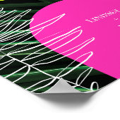 モノグラムネオンアーチトロピカルパーム結婚リーフ ポスター (角)