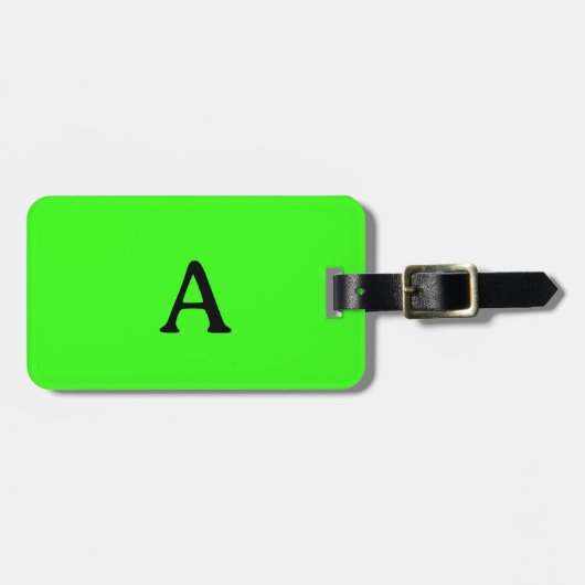 モノグラムネオングリーン結婚スクリプトのギフトのお願い ラゲッジタグ (正面横)