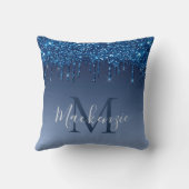 モノグラムネービーブルーグリッターシモダンックスパークリー クッション (裏面)