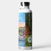 モノグラムネームアートコテージ森フローラ風景 ウォーターボトル (右面)