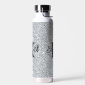 モノグラムネームイニシャルシルバーグリッターガーリートレンディー ウォーターボトル (左面)