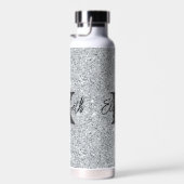 モノグラムネームイニシャルシルバーグリッターガーリートレンディー ウォーターボトル (右面)