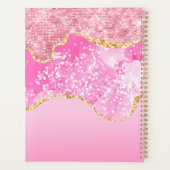 モノグラムネームイニシャルピンク金ゴールドグラムグリッター プランナー手帳 (裏面)