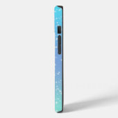 モノグラムネームイニシャルブルーグリーンスパークルガーリー Case-Mate iPhoneケース (裏面 / 左)