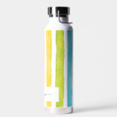 モノグラムネームイニシャル水彩虹ストライプ色 ウォーターボトル (左面)