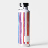 モノグラムネームイニシャル水彩虹ストライプ色 ウォーターボトル (右面)