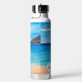 モノグラムネームウーマンビーチ海アートランドスケープ ウォーターボトル (右面)