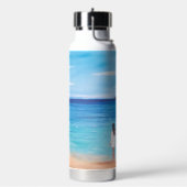 モノグラムネームウーマンビーチ海アートランドスケープ ウォーターボトル (左面)
