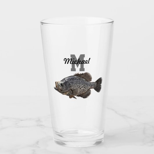 モノグラムネームクラッピー魚釣りメンズスポーツアウトドア タンブラーグラス (正面)