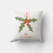モノグラムネームクリスマスホリーウィンターフローラ クッション (裏面)