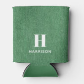 モノグラムネームグリーンデニムプリント12oz 缶クーラー (正面)