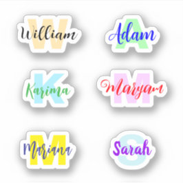 モノグラムネームステッカー 透明防水 シール