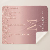 モノグラムネームバラ赤面スパークルシェルパブランケット シェルパブランケット (正面(横))