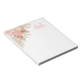 モノグラムネームパンパスグラスフローラ ノートパッド (アングル)