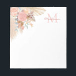 モノグラムネームパンパスグラスフローラ ノートパッド<br><div class="desc">水スタイリッシュ色のサンパ草、ユーカリ、花と乾燥した飾を使ったメモ葉帳だ。簡単にカスタマイズ可能我々は我々のアートワークを作成するので、あなたは他のデザイナーからの正確な画像を見つけることができない。オリジナル水彩©ミケーレ・デイヴィス。</div>