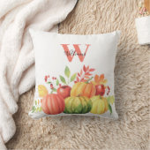 モノグラムネームパンプキンオータム装飾用クッション クッション (ブランケット)