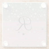 モノグラムネームピンクグレーシルバースターズトレンディー ガラスコースター (裏面)