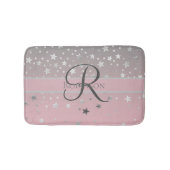 モノグラムネームピンクグレーシルバースターズトレンディー バスマット (正面)