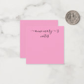 モノグラムネームピンクブラックカスタムブライダル結婚式 ノートカード (正面/裏面インサイチュ)