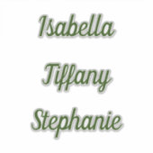 モノグラムネームフォレストグリーンベビーシャワー誕生日 シール (正面)