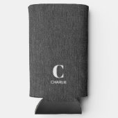 モノグラムネームブラックデニムプリントスリム スリム缶クーラー (裏面)