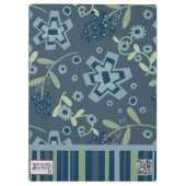 モノグラムネームブルーストライプフローラ先生 クリップボード (裏面)