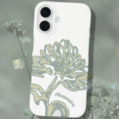 モノグラムネームホワイトセージフローラミニマル植物学 Case-Mate iPhoneケース