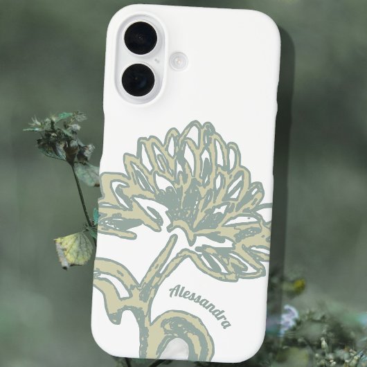 モノグラムネームホワイトセージフローラミニマル植物学 Case-Mate iPhoneケース