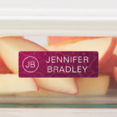 モノグラムネームラグジュアリーレッド金ゴールドペイズリーパターン ラベル (貼付)