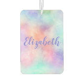 モノグラムネームレインボーウォーターカラーパステル カーエアーフレッシュナー (裏面)