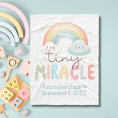 モノグラムネームレインボー誕生統計ボーイベビー フリースブランケット