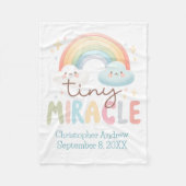 モノグラムネームレインボー誕生統計ボーイベビー フリースブランケット (正面)