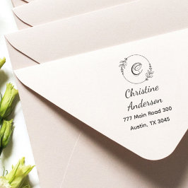 モノグラムネーム差出人住所グリーナリーリース セルフインキングスタンプ