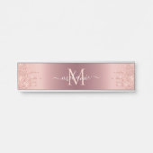 モノグラムネーム文字バラ金ゴールド赤面グリッタースパークル サインプレート (正面)