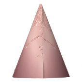 モノグラムネーム文字バラ金ゴールド赤面グリッタースパークル パーティーハット (裏面)