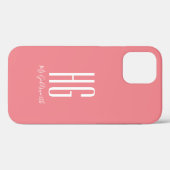 モノグラムネーム コーラルピンク Case-Mate iPhoneケース (裏面 (横))